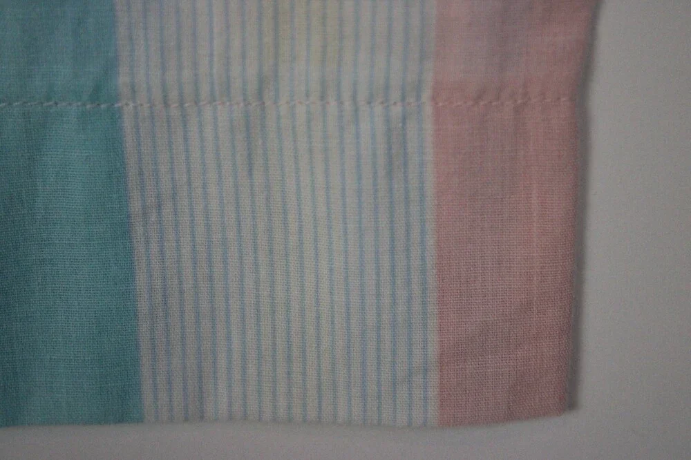 Vintage 90s Striped Single King Pillowcase – 22x39 Multicolor Pink Cotton Feel